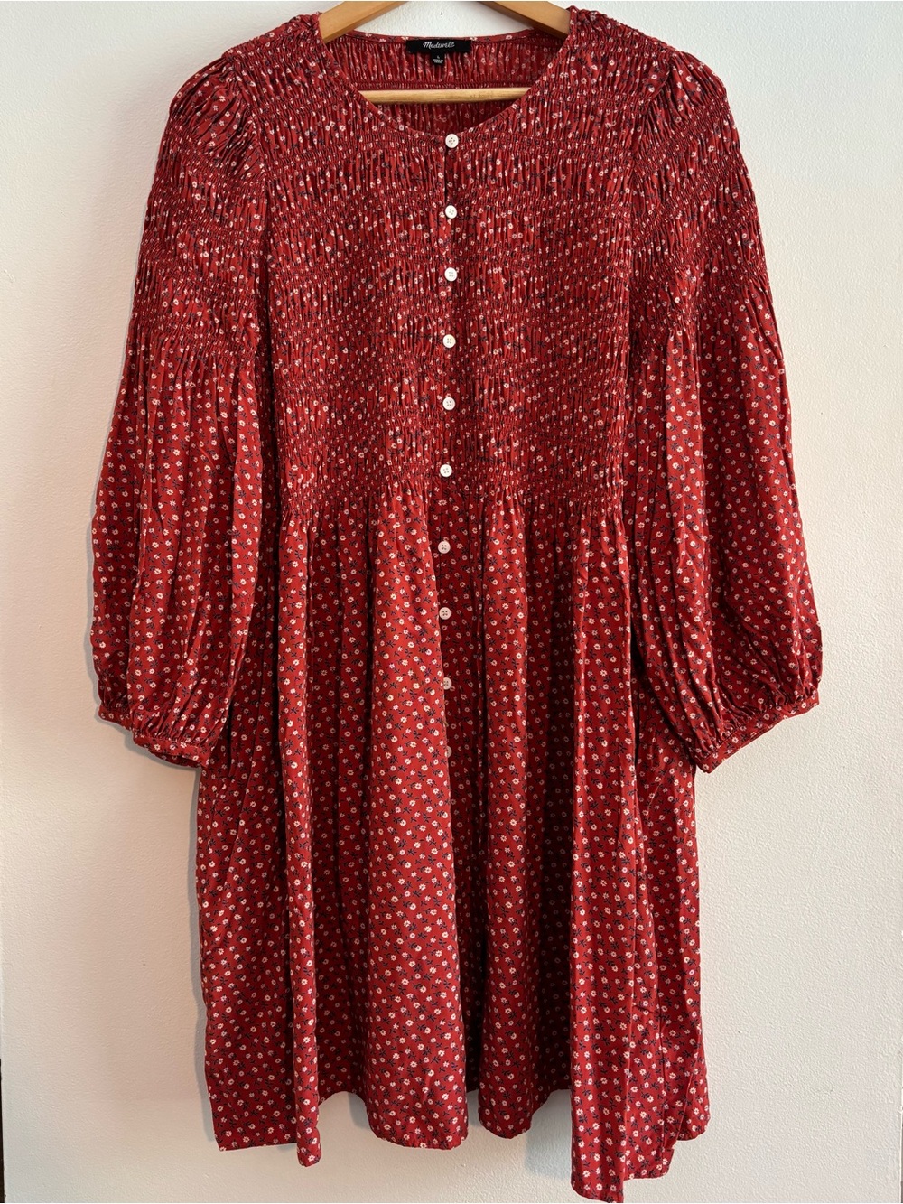 Madewell Challis Button-Front Mini Dress in Tiny Daisy *SEE DESCRIPTION*